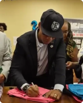 Student participating in Ged Lawyers student success philanthropy initiative